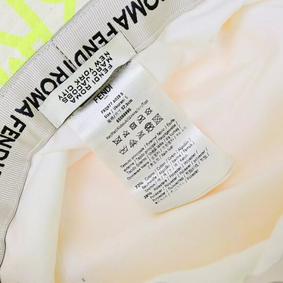 FENDI×MARC JACOBS Logo Bucket Hat #S Cotton Yellow Italy 64RL016 main image 5